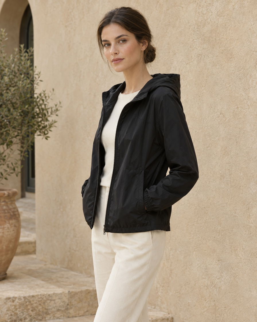 ONORA Women's Waterproof Hooded Windbreaker Jacket — three-quarter view