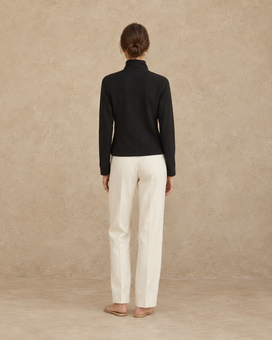 ONORA Women's Stand Collar Zipper Jacket — full length back
