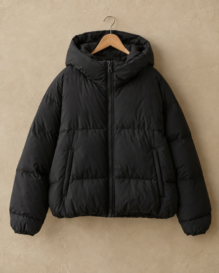 ONORA Women's Oversized Hooded Puffer Jacket — hood and padding detail
