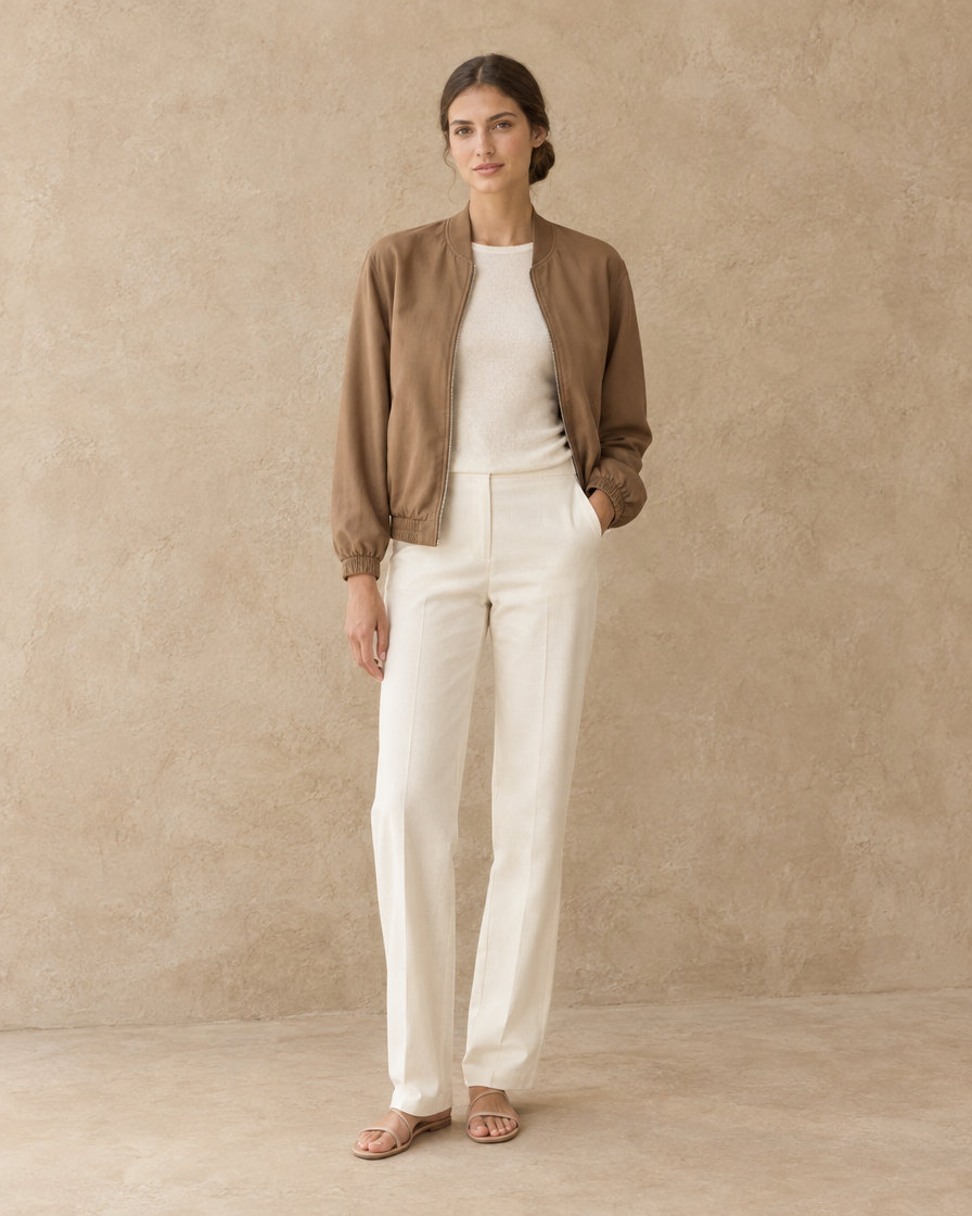 ONORA Street Bomber Jacket — worn open