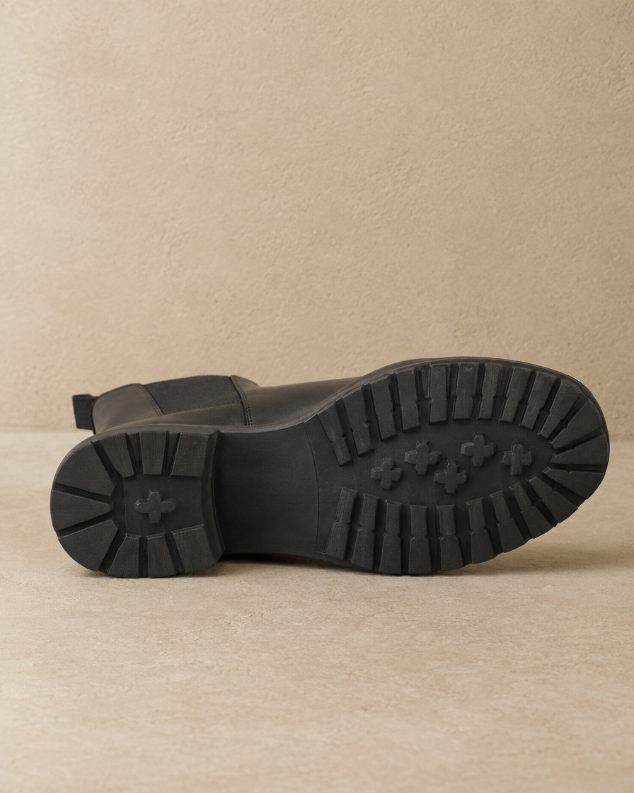 Women's Chelsea Boots with Elastic Panels and Pull Tabs — treaded outsole