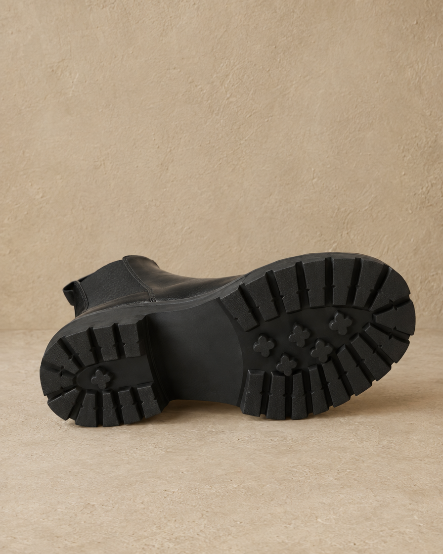Platform Chelsea Boots with Chunky Grip Sole — cleated outsole