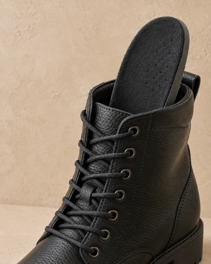 Lace-Up Ankle Boots with Removable Insole — removable insole detail