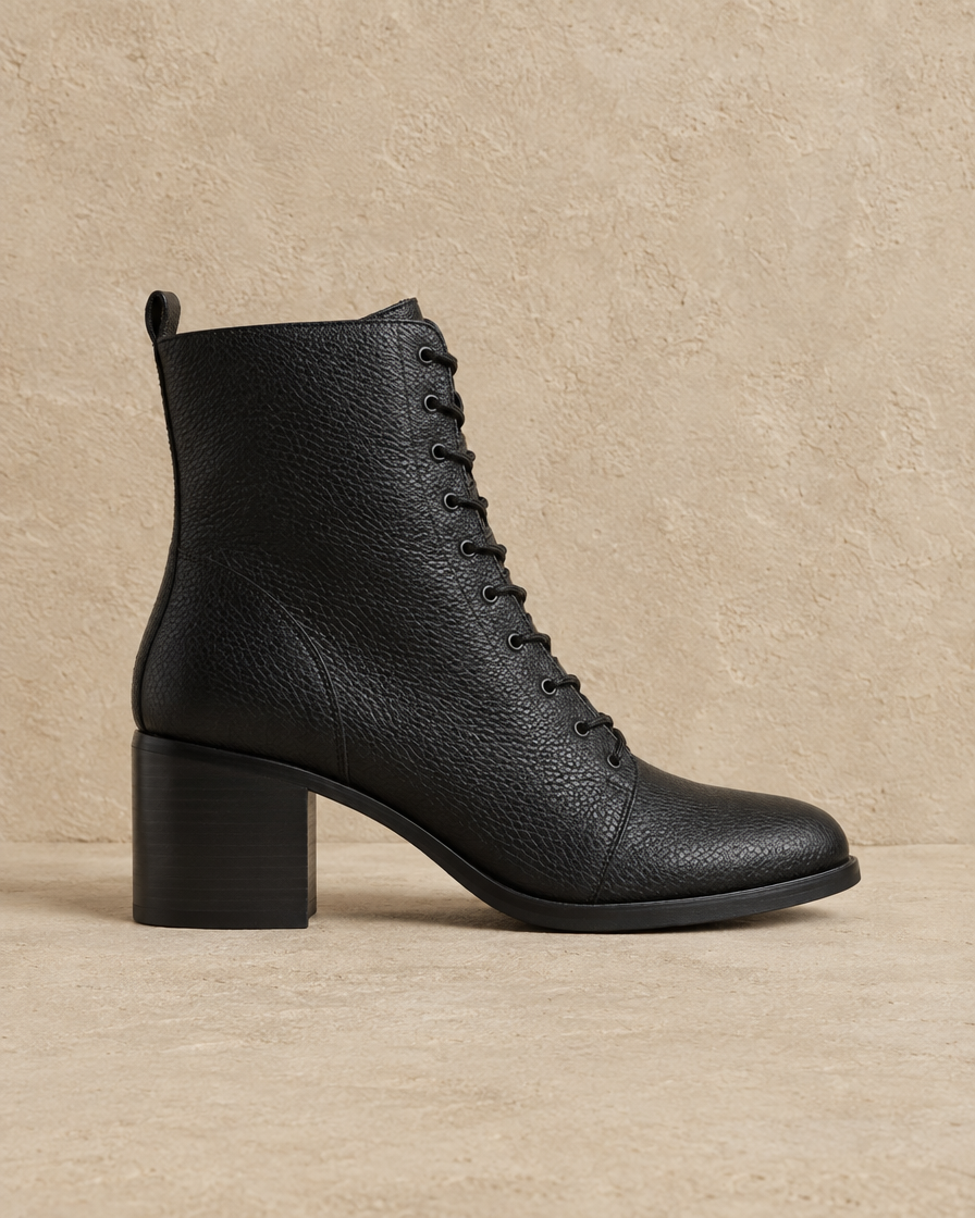 Lace-Up Ankle Boots with Removable Insole — side profile