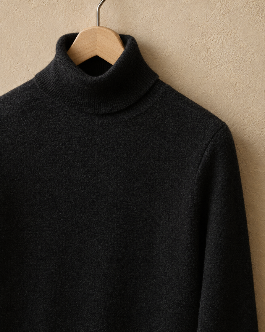 Marylebone Slim-Fit Brushed Knit Turtleneck Sweater — turtleneck and brushed knit detail