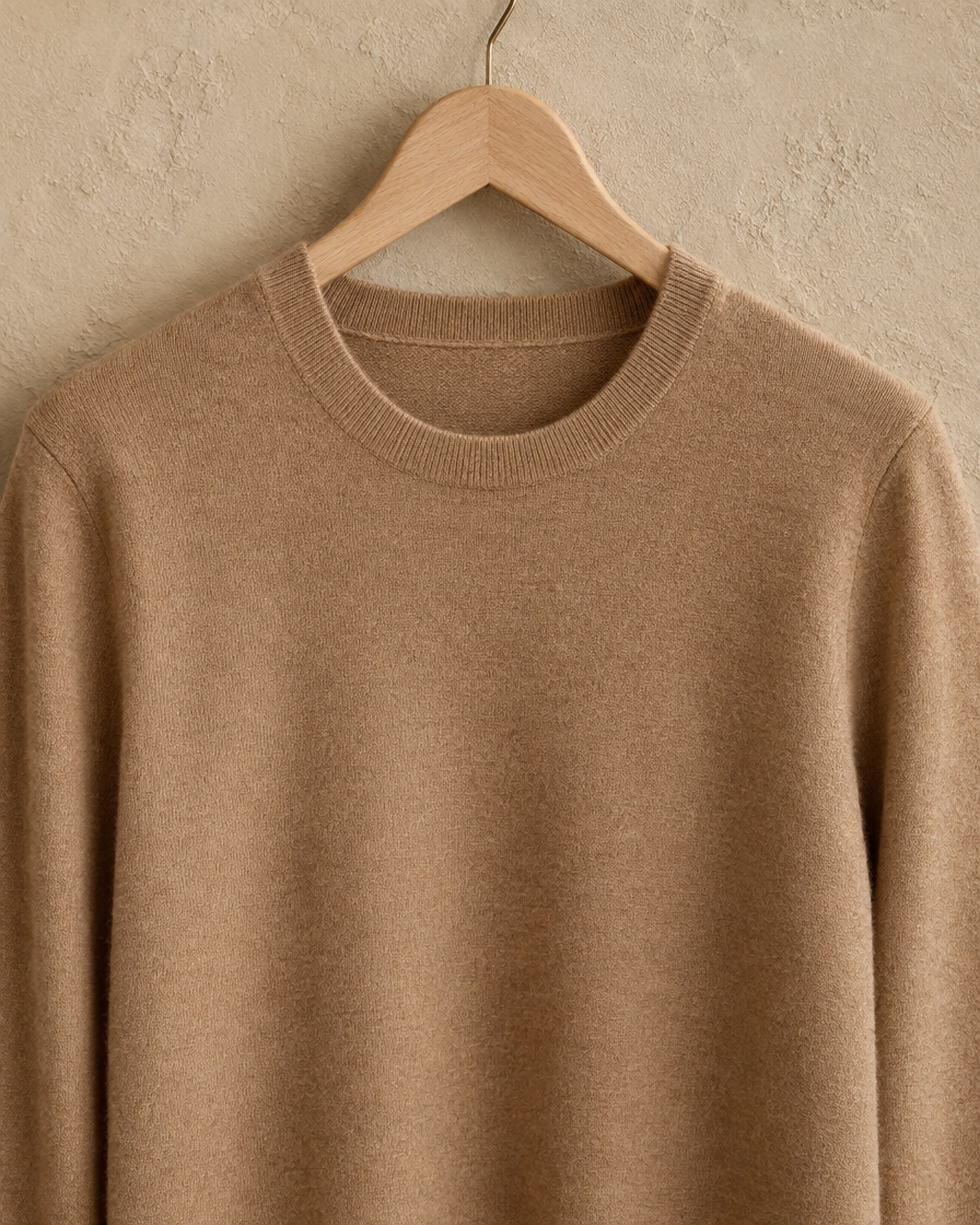 ONORA Frostfield Merino Wool Crew Neck Sweater — crew neck and merino knit detail