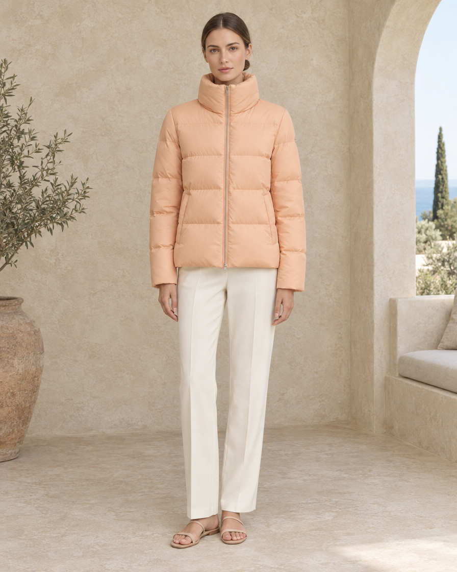 ONORA Gamze Classic Padded Puffer Jacket — Apricot