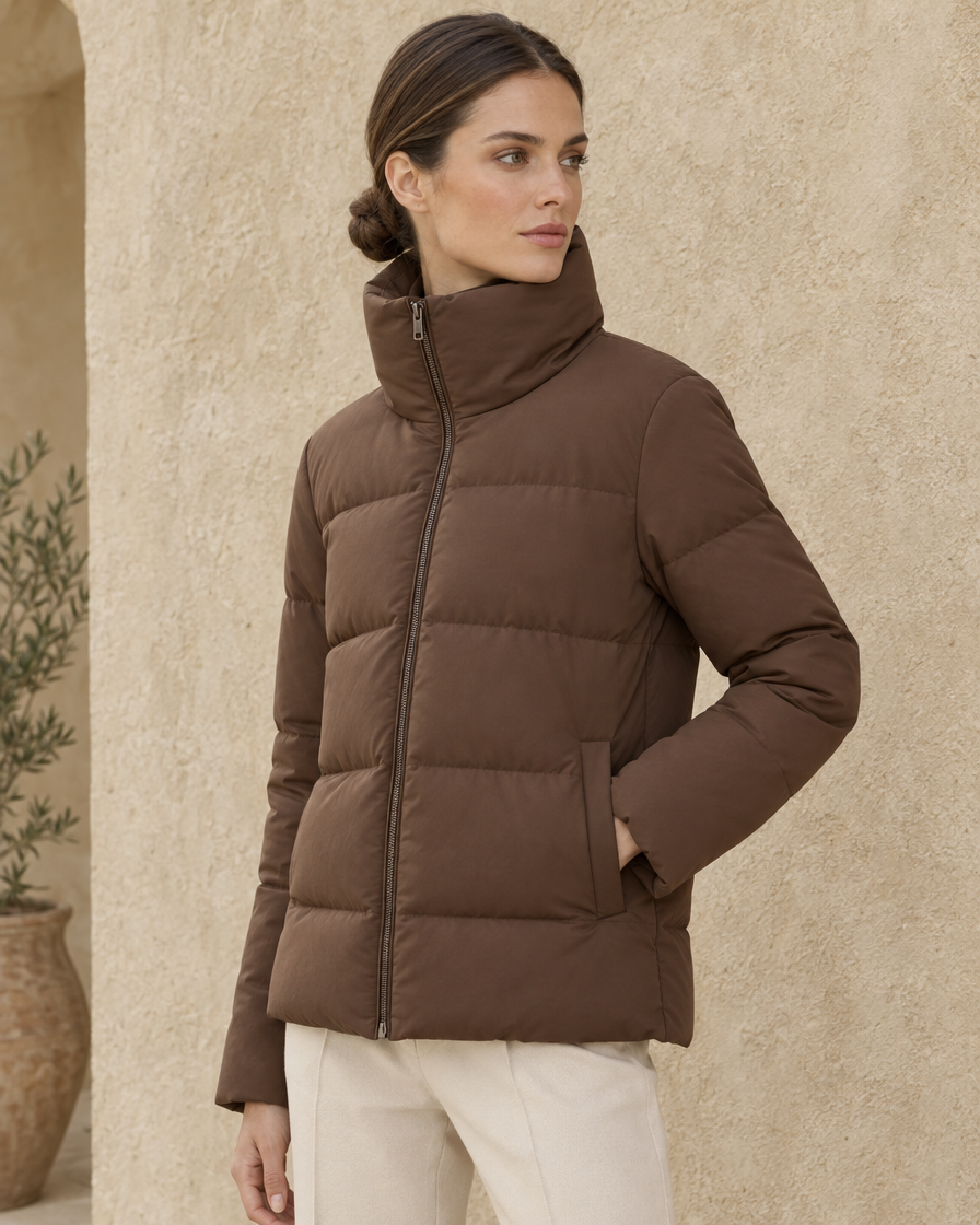 ONORA Gamze Classic Padded Puffer Jacket — three-quarter view