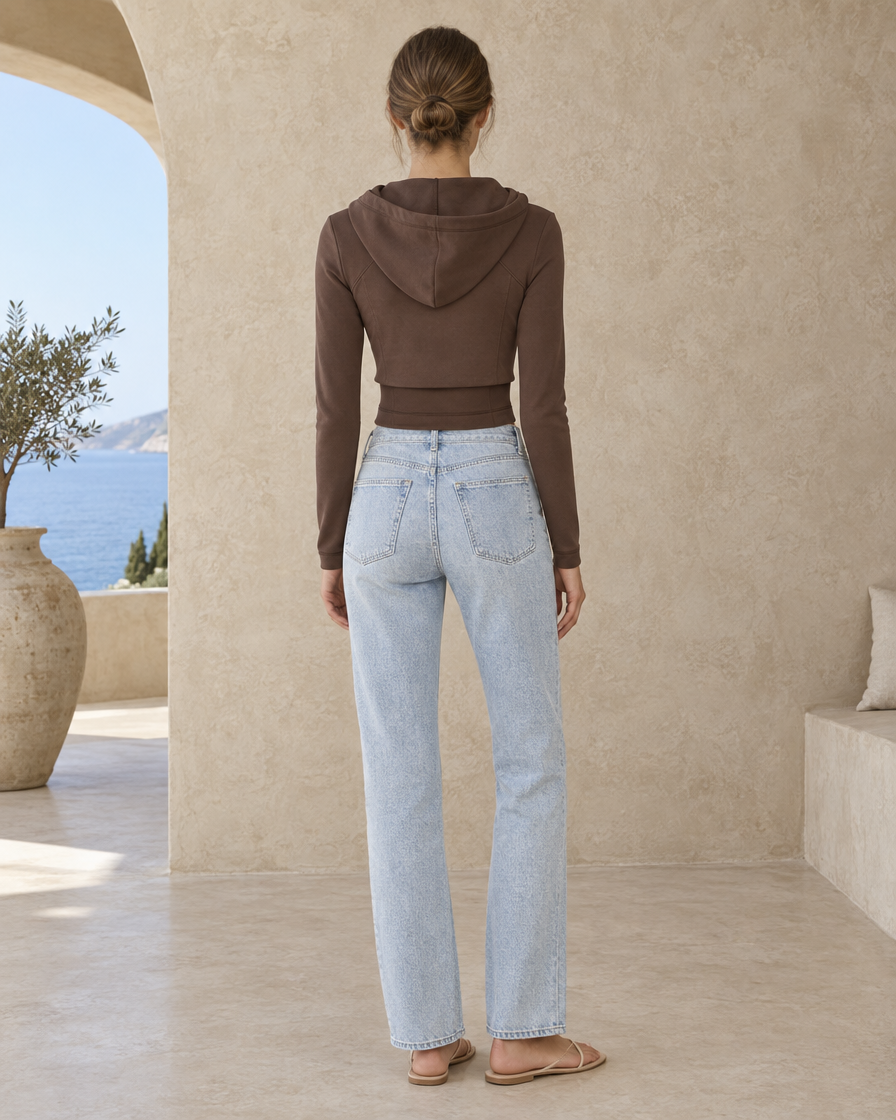 ONORA Dawn Double-Layer Hooded Jacket — full length back