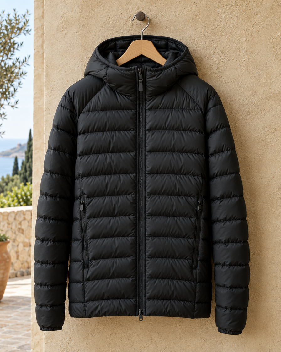 ONORA Thyra Quilted Hooded Puffer Jacket — hood and quilting detail