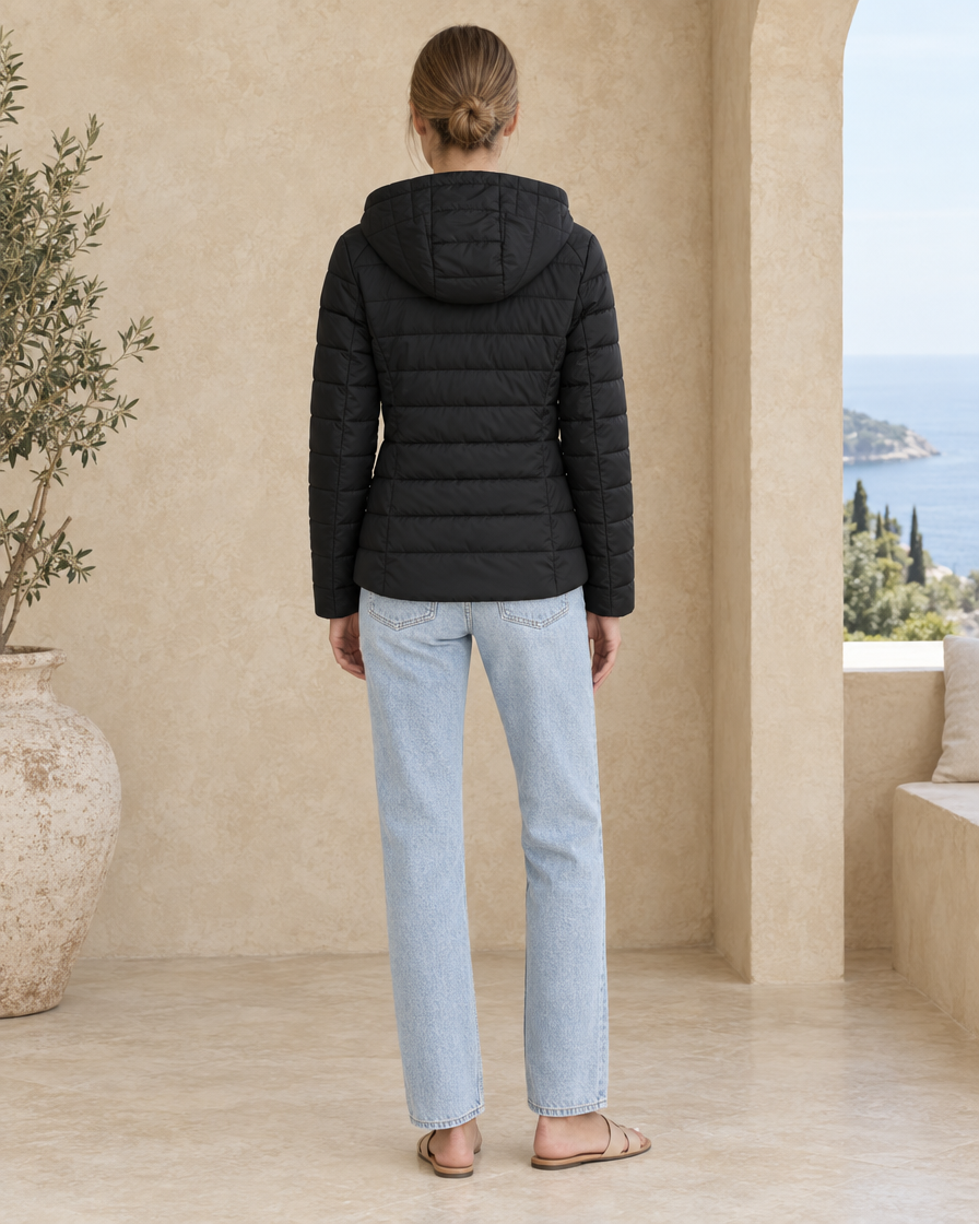 ONORA Thyra Quilted Hooded Puffer Jacket — full length back