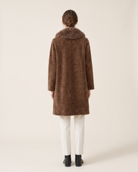 Chenille Coat with Detachable Fur Collar — studio back