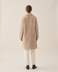Plush Fleece Coat with Wide Lapels — studio back