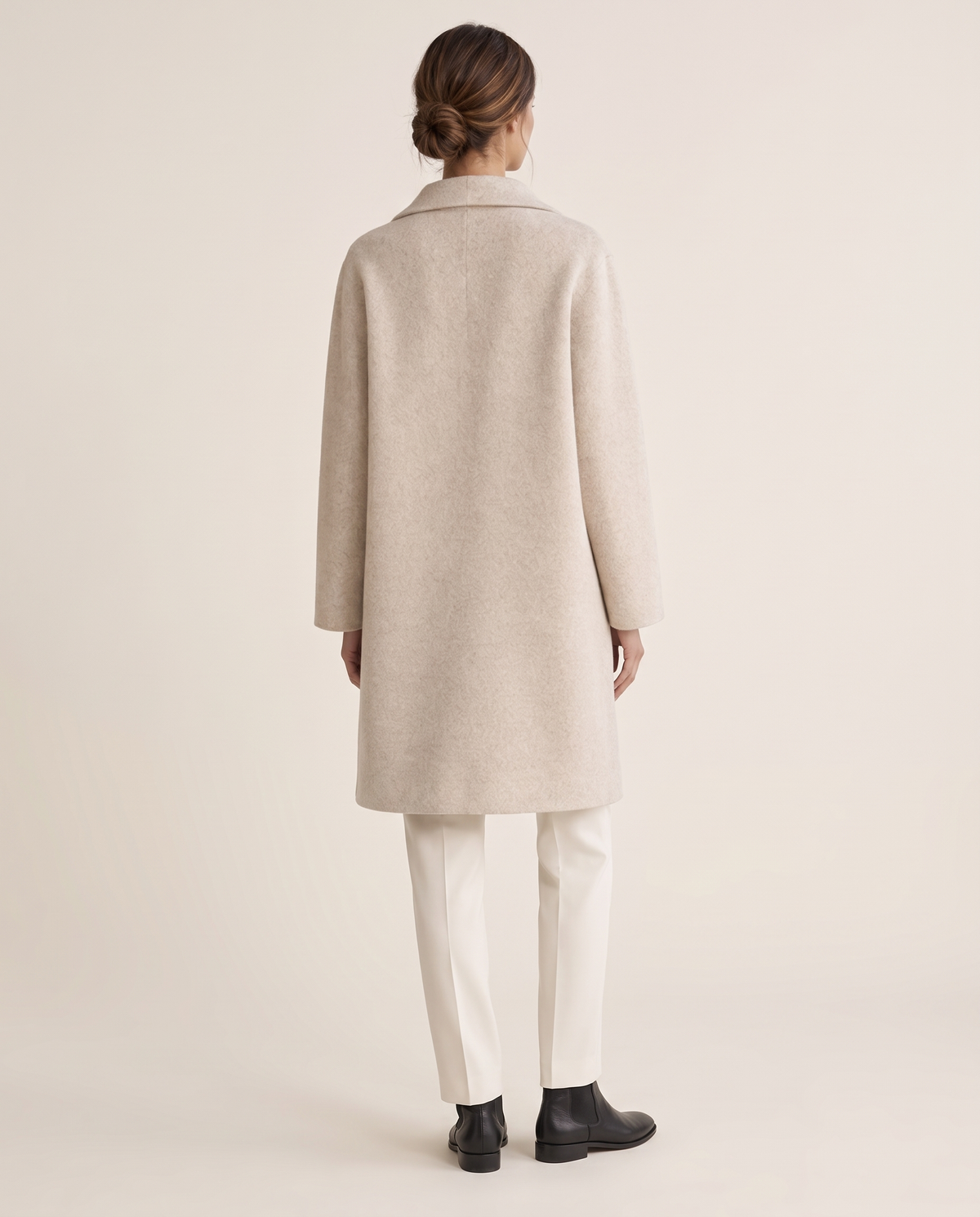 Polo Collar Coat with Pockets — studio back