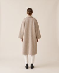 Oversized Wool-Blend Coat with Dropped Shoulders — studio back