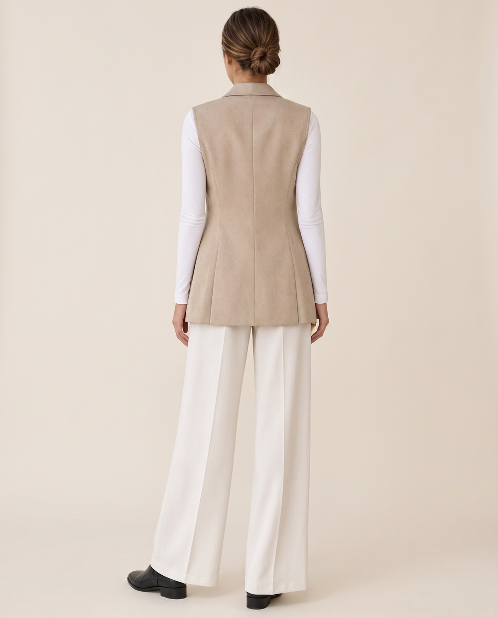 Fitzrovia Tailored Notch-Collar Blazer Vest — studio back