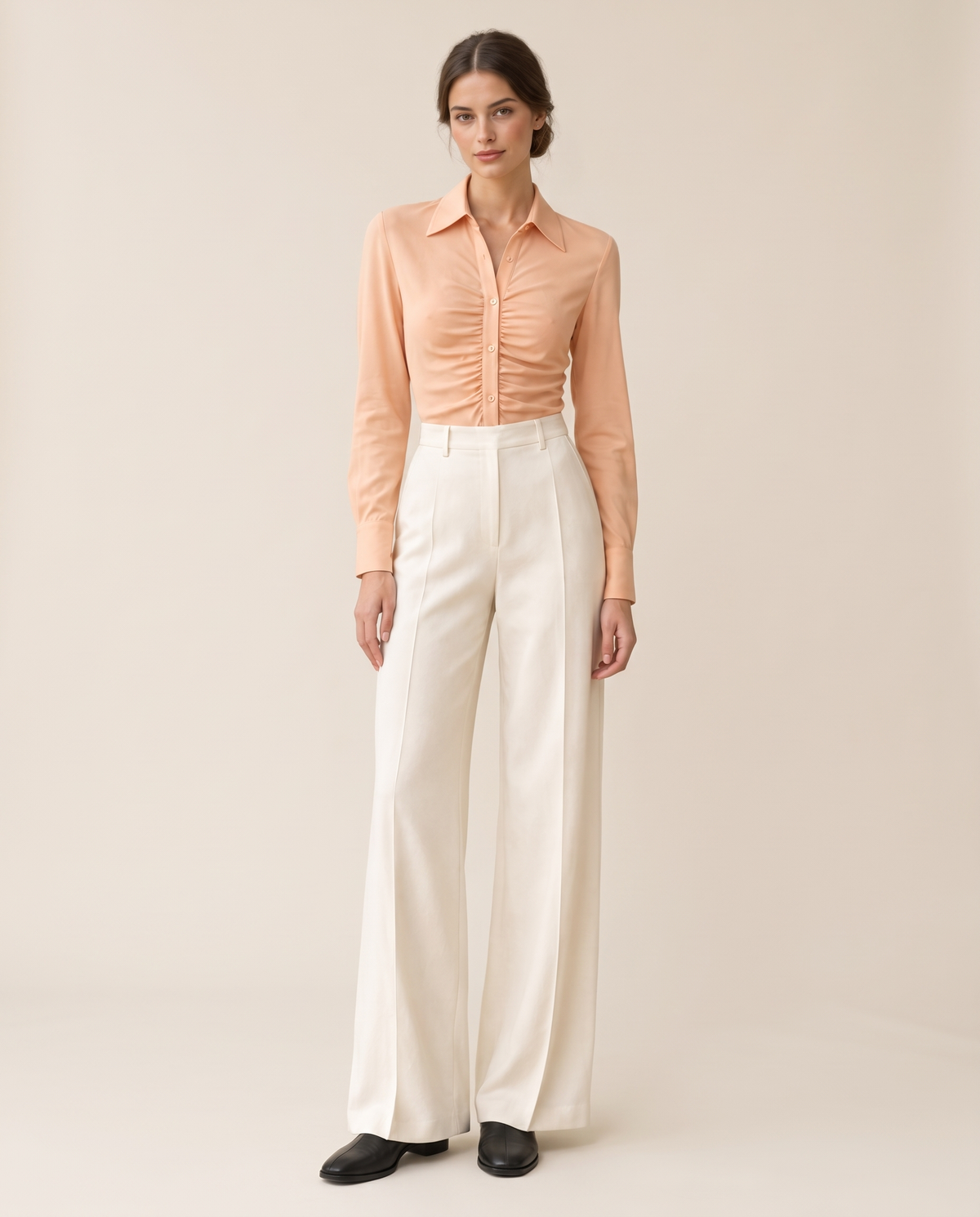 Cotswold Fitted Ruched Front Blouse — studio front