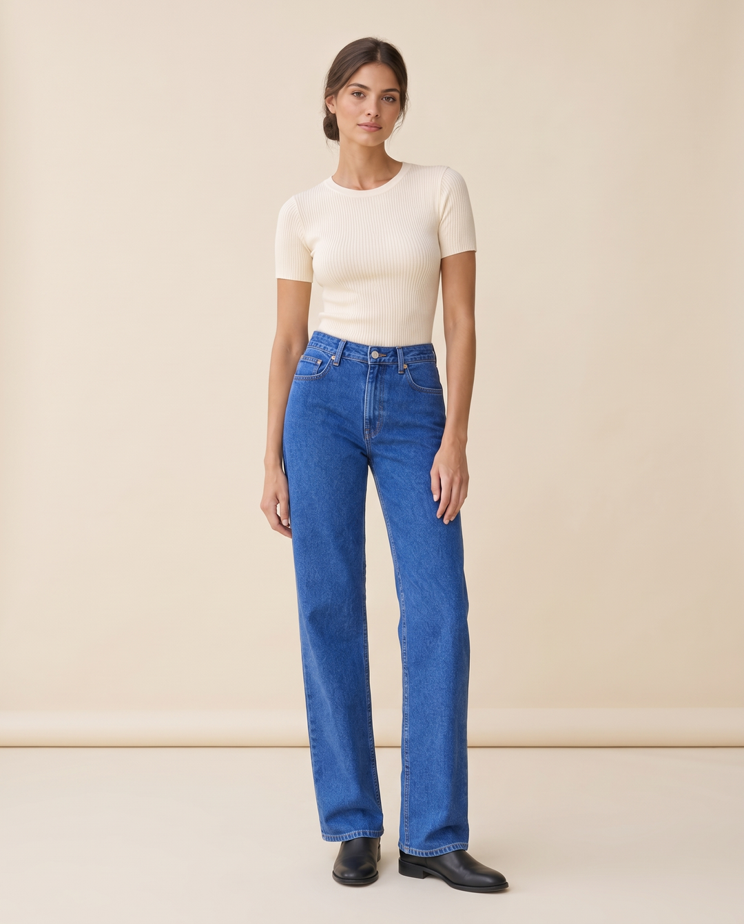 Kathleen Straight Leg Relaxed Jeans — studio front
