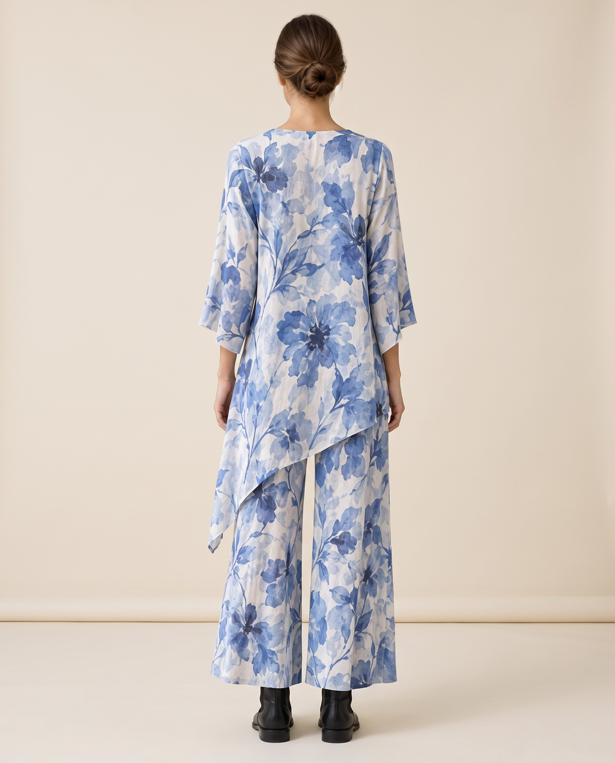 Bayfield Flowy Asymmetric Tunic and Pants Set — studio back