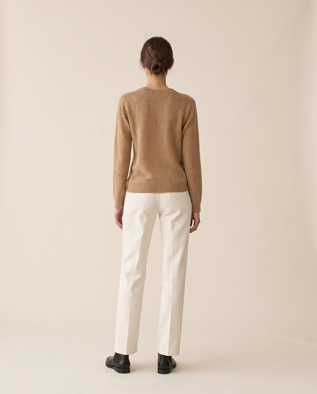 Frostfield Classic Merino Wool Crew Neck Sweater — studio back