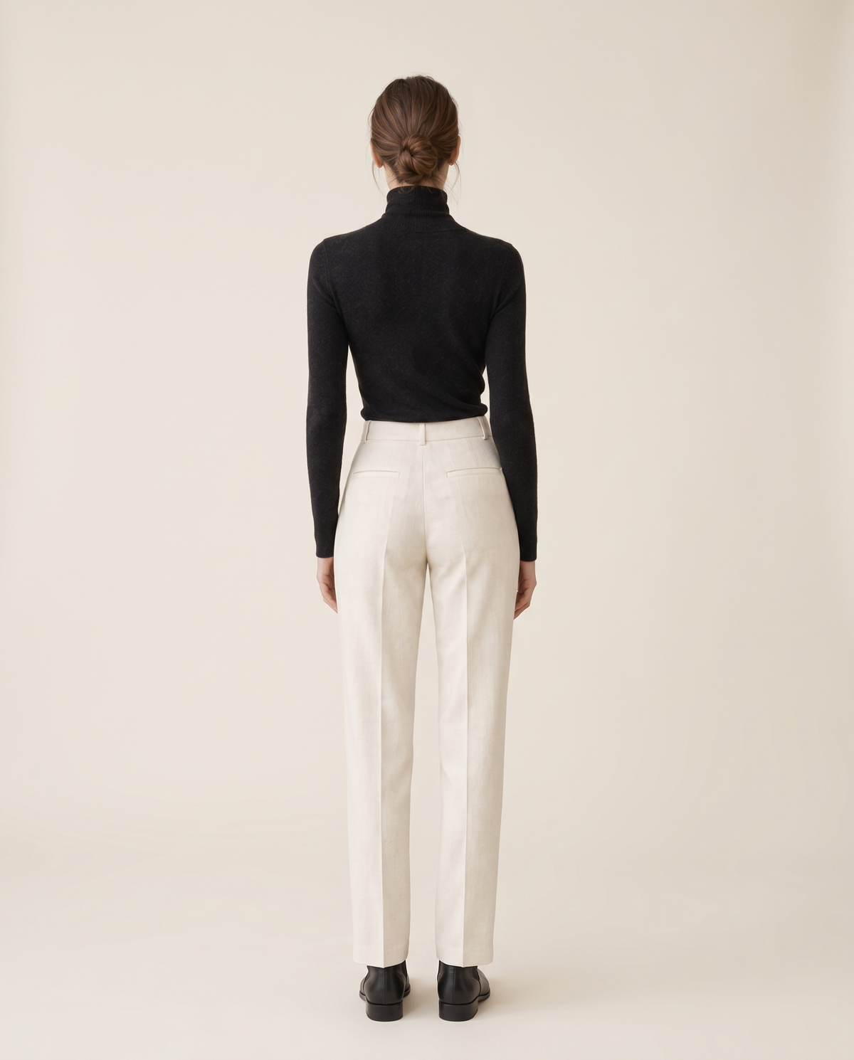 Marylebone Slim-Fit Brushed Knit Turtleneck Sweater — studio back