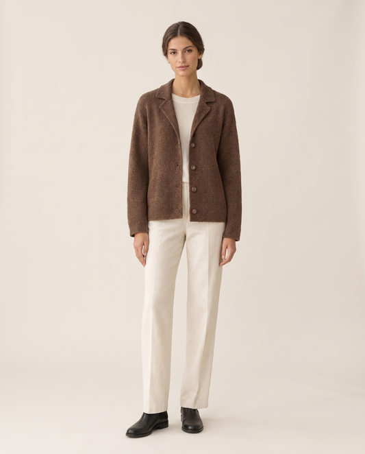Women's Casual Knitted Warm Jacket — studio front