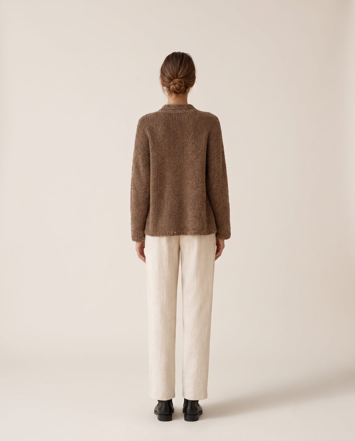 Women's Casual Knitted Warm Jacket — studio back