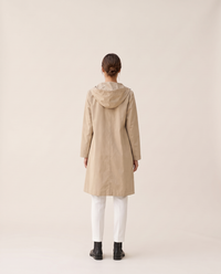 Lightweight Waterproof Trench Coat with Hood — studio back