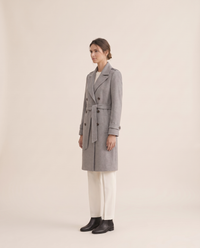 Women's Double-Breasted Trench Coat — three-quarter view