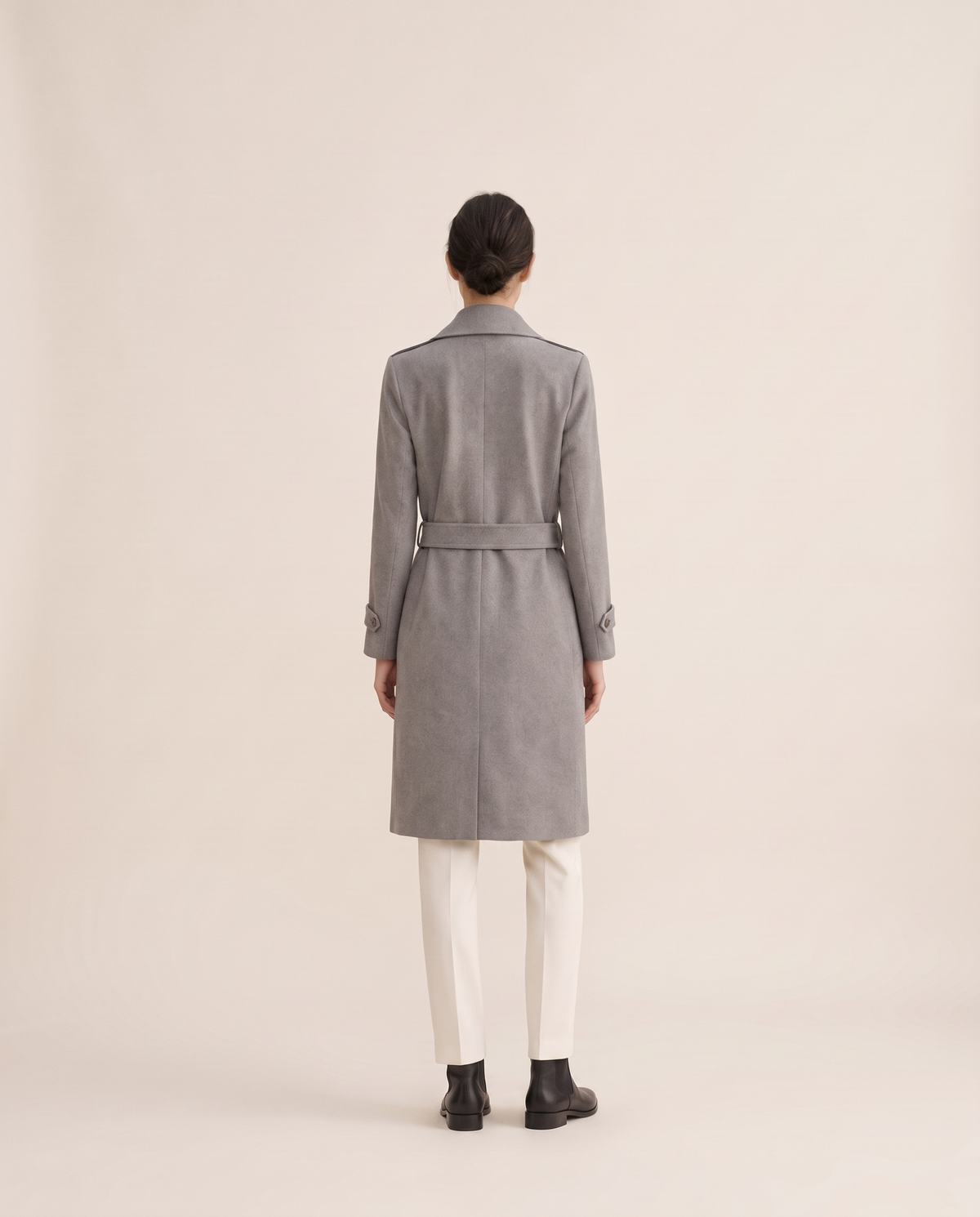 Women's Double-Breasted Trench Coat — studio back