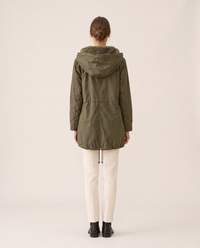 Plush-Lined Hooded Parka with Drawstring Hem — studio back
