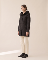 Women's Fleece-Lined Hooded Parka — three-quarter view