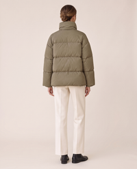Oversized Quilted Puffer Jacket with Funnel Neck — studio back