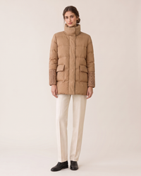 Lightweight Duck Down Puffer Coat — studio front