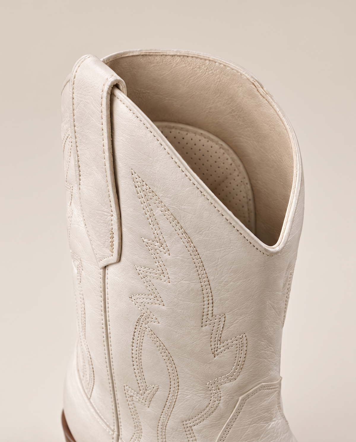 Western Boots with Cushioned Footbed and Breathable Lining — shaft and lining detail