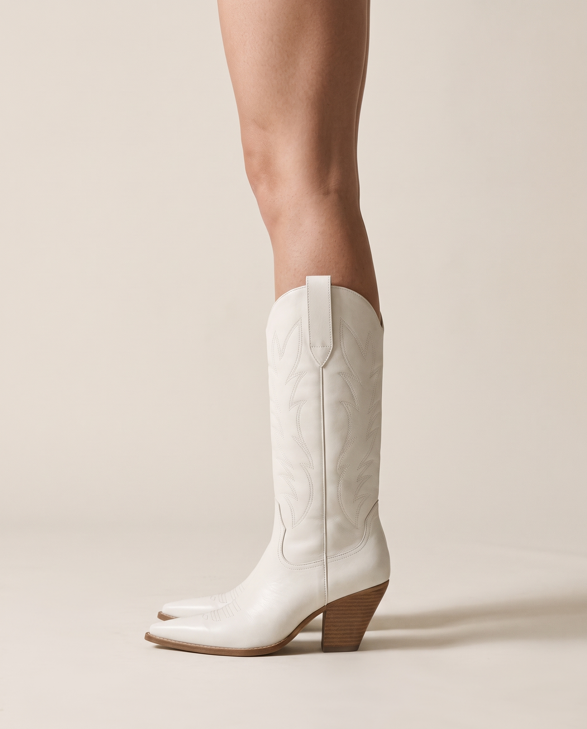 Western Boots with Cushioned Footbed and Breathable Lining — worn, side profile