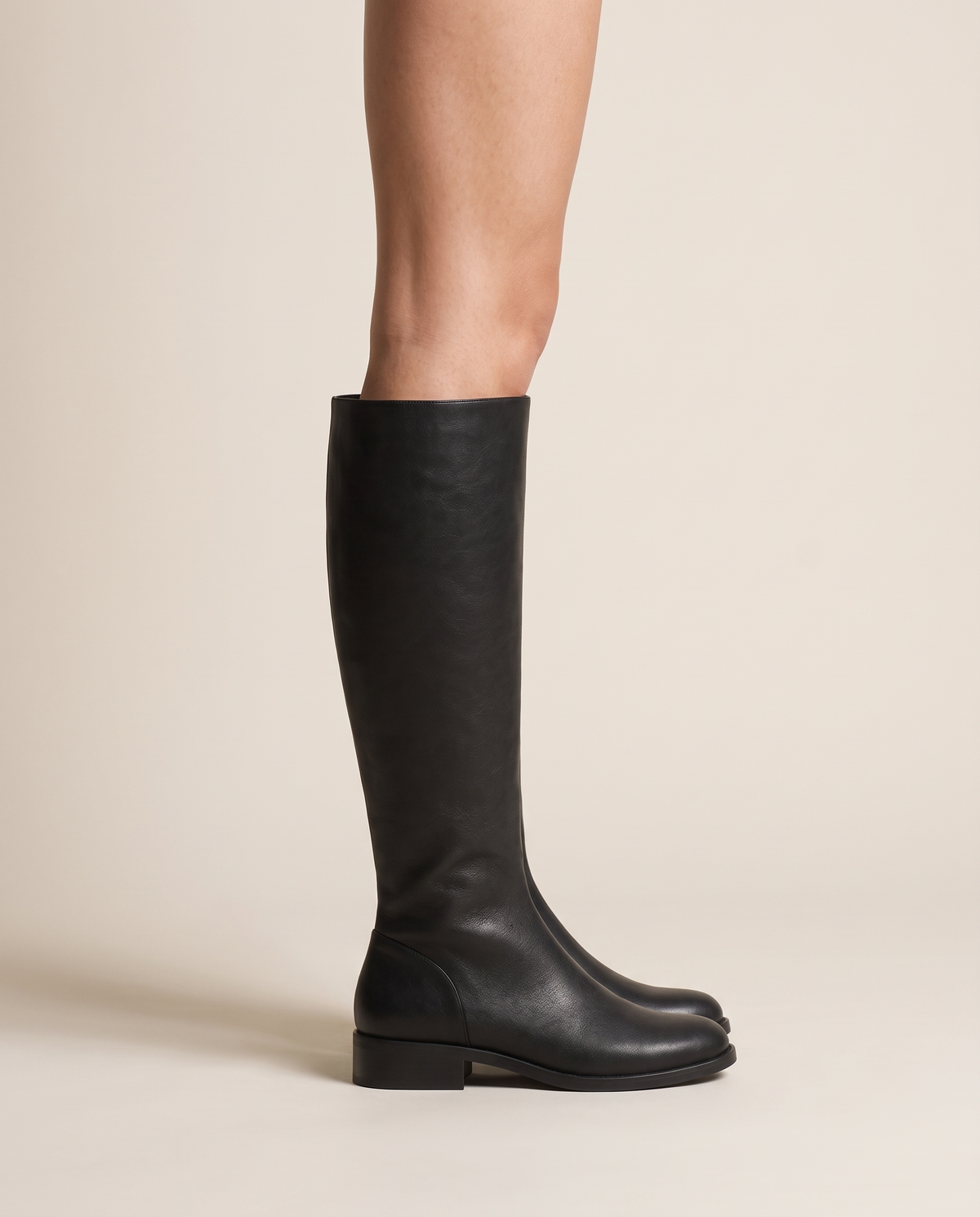 Pull-On Knee-High Boots with Cushioned Footbed — worn, side profile