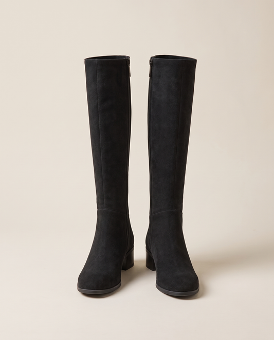 Knee-High Boots with Cushioned Footbed and Side Zipper — pair, studio