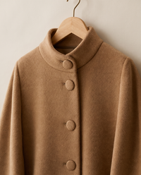 A-Line Coat with Stand Collar — stand collar on hanger