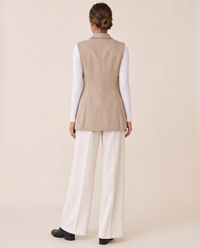 Fitzrovia Tailored Notch-Collar Blazer Vest — studio back