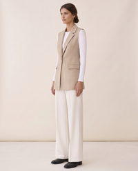 Fitzrovia Tailored Notch-Collar Blazer Vest — three-quarter view