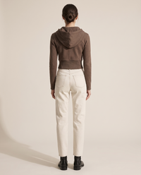 Double-Layer Hooded Zip Jacket — studio back