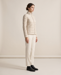Lightweight Quilted Jacket with Stand Collar — three-quarter view