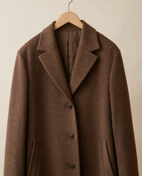 Straight-Cut Button-Front Coat for Women — on hanger
