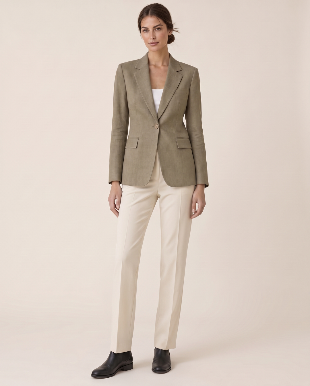 Taormina Lightweight Notched Lapel Blazer — studio front