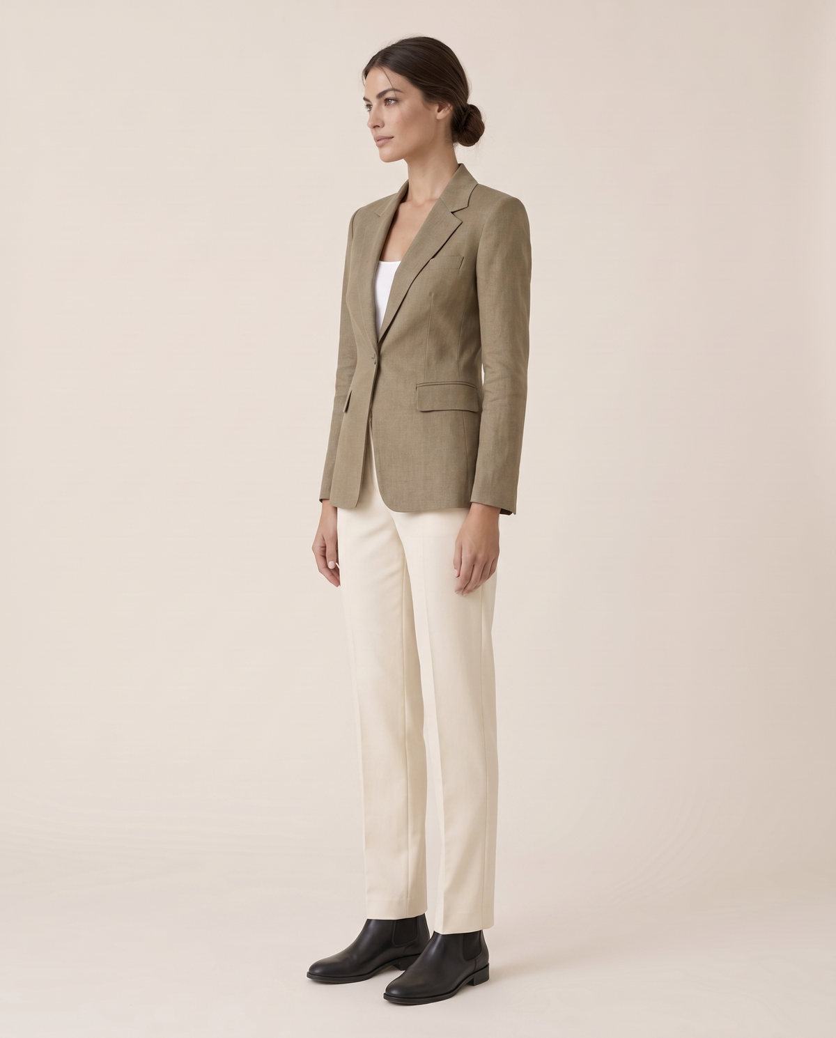 Taormina Lightweight Notched Lapel Blazer — three-quarter view