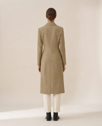 Slim-Fit Longline Coat for Women — studio back