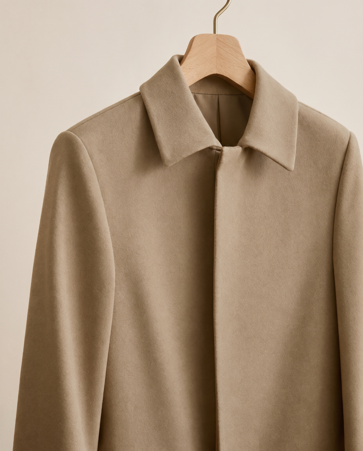Slim-Fit Longline Coat for Women — on hanger