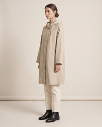 Oversized Hooded Raincoat for Women — three-quarter view