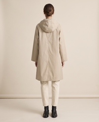 Oversized Hooded Raincoat for Women — studio back